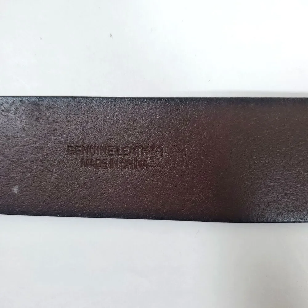 VTG Lauren Ralph Lauren Women’s Brown Leather Belt Large Western Floral Engraved - Picture 11 of 11